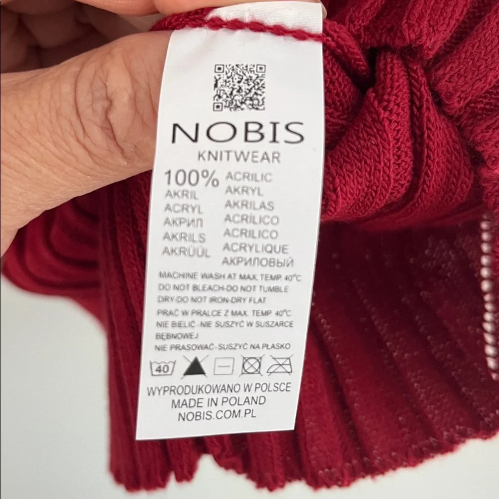 Red Ribbed Long Sleeve Sweater - Picture 4 of 6